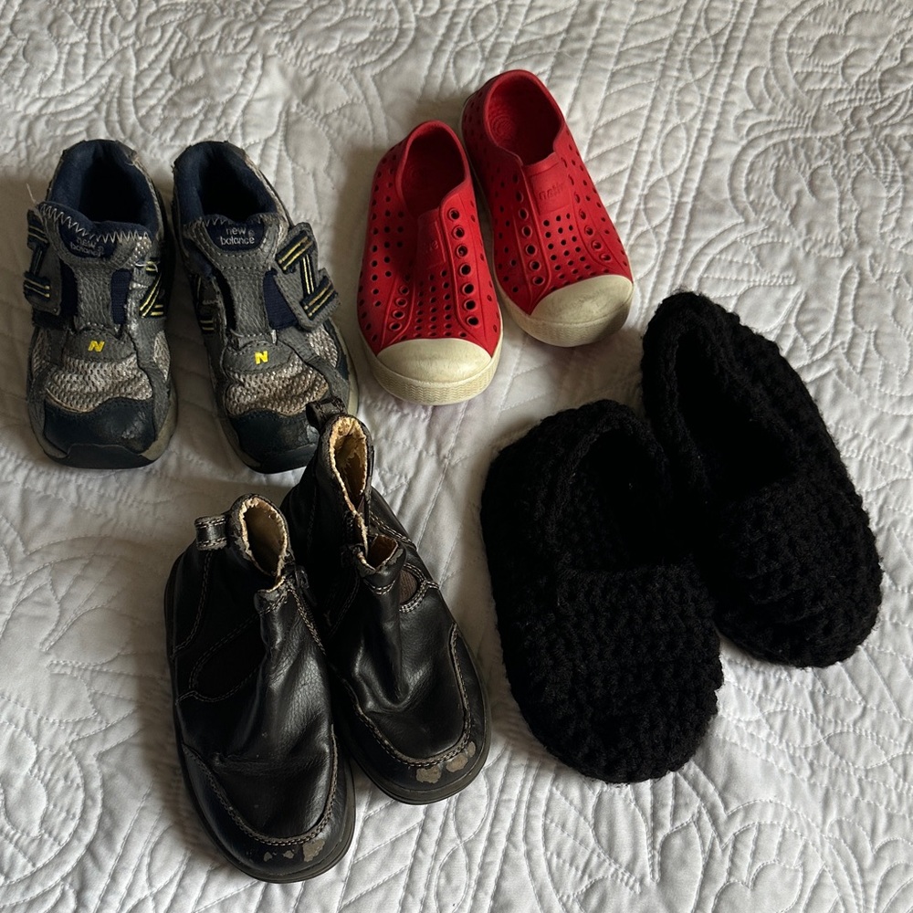 Kids Shoes sneakers slippers bundle size 8